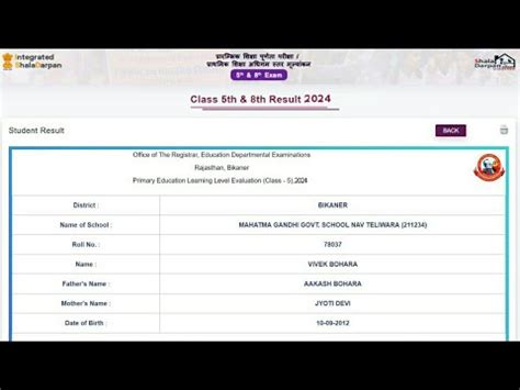 Rajasthan 8th Class Board Result 2024 Kaise Dekhe Rajasthan 5th Board