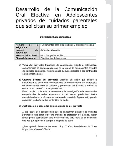 GEN200 Planificación Loza Jonas Desarrollo de la Comunicación Oral