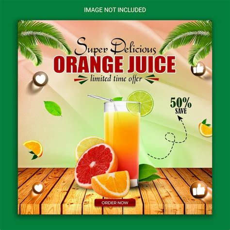 Premium Psd Special Orange Juice Social Media Post