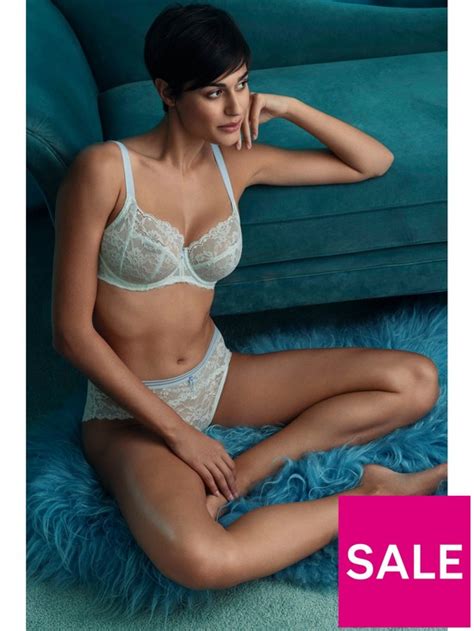 Freya Offbeat Underwired Padded Half Cup Bra Blue Uk