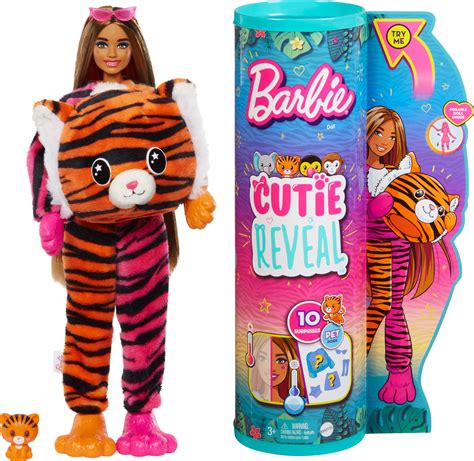 Barbie Cutie Reveal Jungle Series Fashion Doll With Tiger Plush Costume