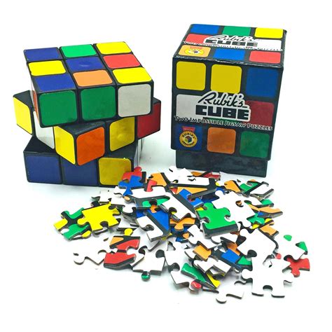 Large Rubiks Cube And Rubik Jigsaw Puzzle Pair Of Retro 80s Mind