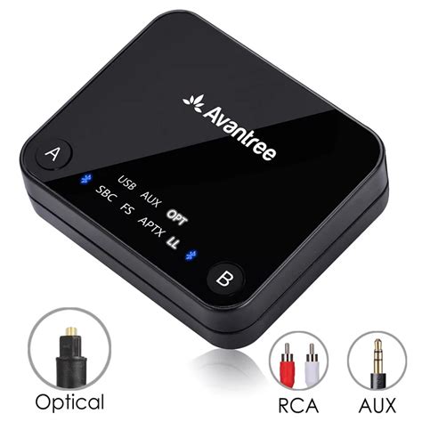 Avantree Dual Link aptX Low Latency supported transmitter with LED, TX ...