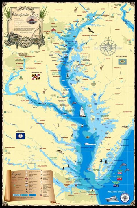 chesapeake bay map island map store