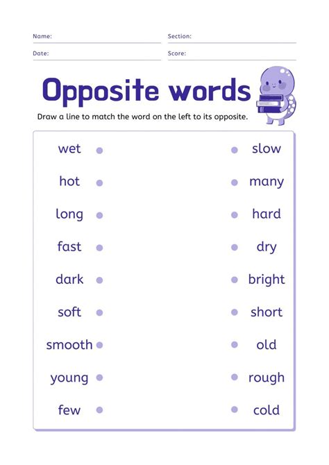 Opposite word - Interactive worksheet | 2nd grade worksheets, Opposite ...