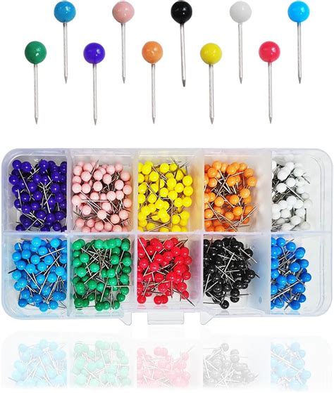 Amazon 600 PCS Colored Push Pins Map Tacks Map Push Pins Short