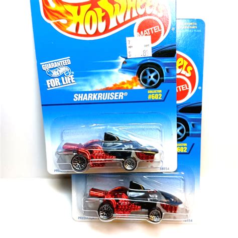 1997 Hot Wheels 602 Lot Of 2 Sharkruiser Black Red Chrome Lace Rims EBay