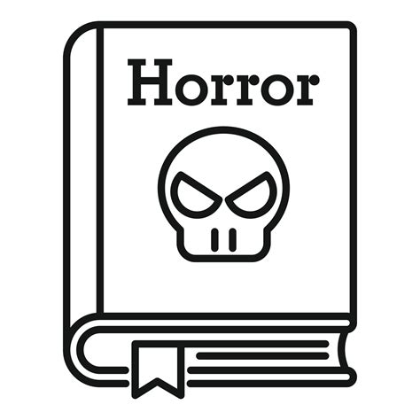 Horror book icon, outline style 14503418 Vector Art at Vecteezy