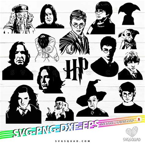 Harry Potter Characters SVG Bundle Cut Files HP Cricut Silhouette PNG