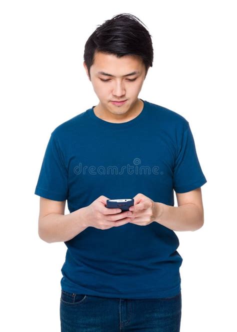 Young Man Play the Game on Cellphone Stock Image - Image of china ...