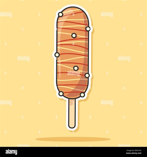 Corn Dog Sticker Isolated Vector Illustration Stock Vector Image And Art