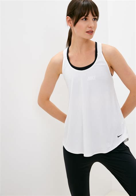 Майка спортивная Nike W NK DRY TANK ELASTIKA NFS цвет белый