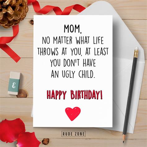 funny birthday card  mom hilarious birthday card  mom great