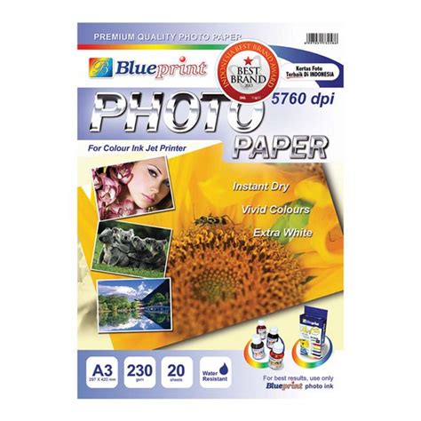 Jual Blueprint BP GPA3230 Glossy Photo Paper 230gsm A3 Di Lapak