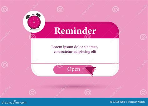 Template of reminder stock illustration. Illustration of design - 275961083