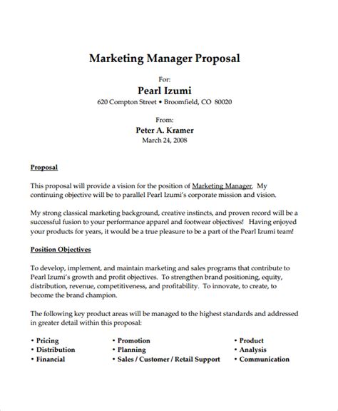 Job Promotion Proposal Template