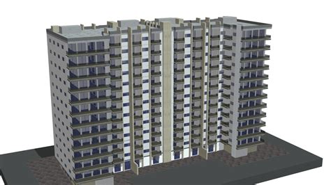 Residential Complex Modern Apartment Building Download Free 3d Model