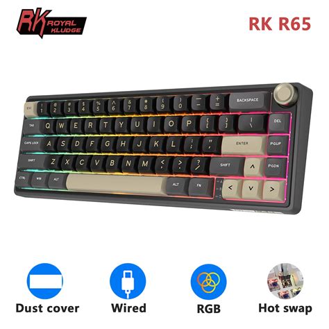 RK Royal Kludge R65 Gasket Wired Mechanical Keyboard 66 Key 65 RGB