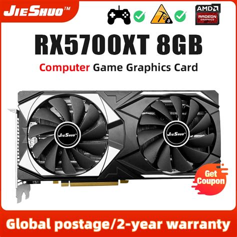 JIESHUO tarjeta gráfica RX 5700XT de 8GB GPU GDDR6 de 256 bits 8