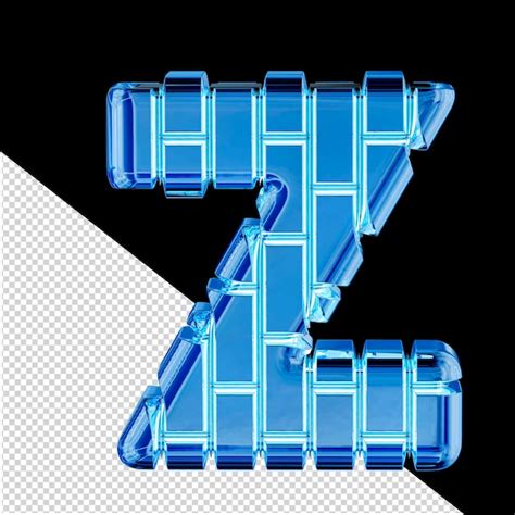 Symbole 3d Fait De Briques Verticales De Glace Bleue Lettre Z PSD Premium