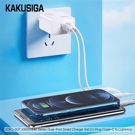 Ksc Xingying Series W Dual Port Smart Charger Set Eu Plug Type C