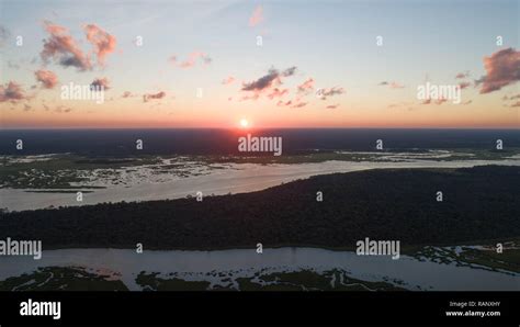 Beautiful Drone Views Of Coastal Sunrise Stock Photo Alamy