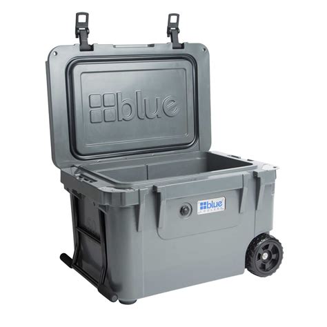 60 Quart Ice Vault Roto Molded Cooler With Wheels Blue Coolers