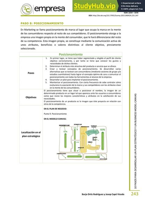 10 Pasos Para Desarrollar Un Plan Estrat Gico Y Un Business Model