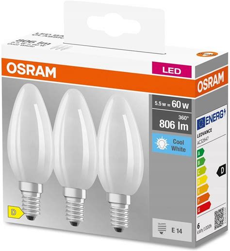 Osram 3x Żarówka Led E14 5 5w 60w 4000k Filament