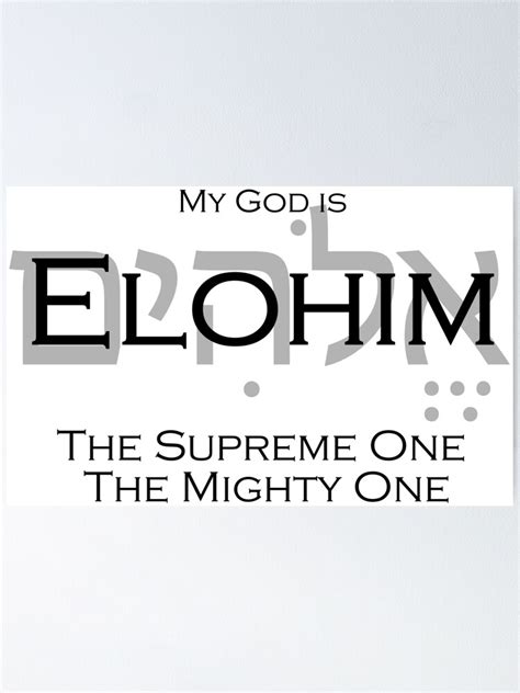 "Names of God: Elohim" Poster for Sale by Ben-Kaptur | Redbubble