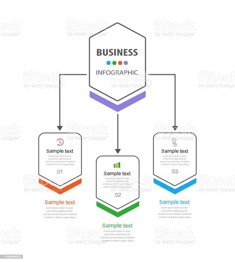 3가지 옵션 단계 또는 프로세스가 있는 비즈니스 인포그래픽 디자인 템플릿 개념에 대한 스톡 벡터 아트 및 기타 이미지 개념