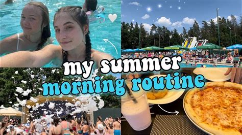 My Summer Morning Routine 🧸 Моя утренняя рутина 🍀 уход за собой аквапарк 🌊 коллаб