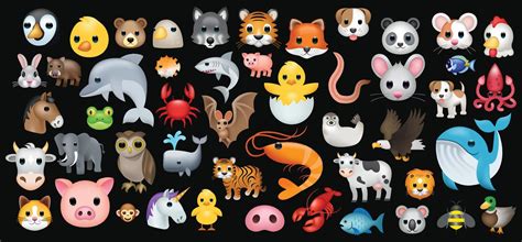 Animals emoji illustration set isolated on background. 3d illustration ...