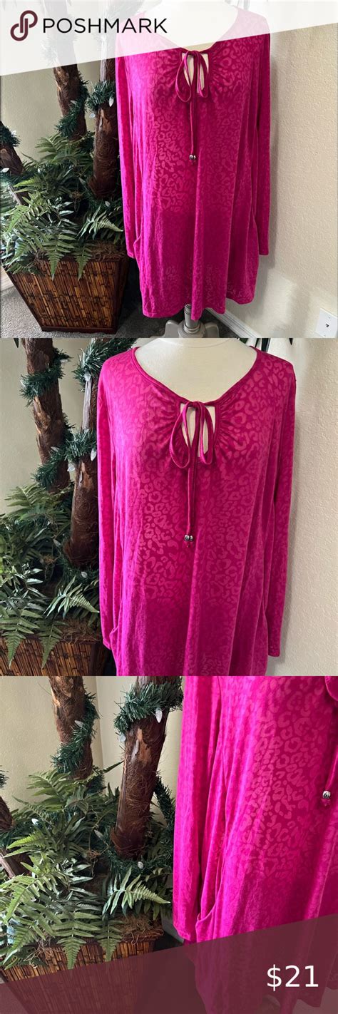 Catalina Womens Swimsuit Cover Up Hot Pink Dress Large 2X Pit 26