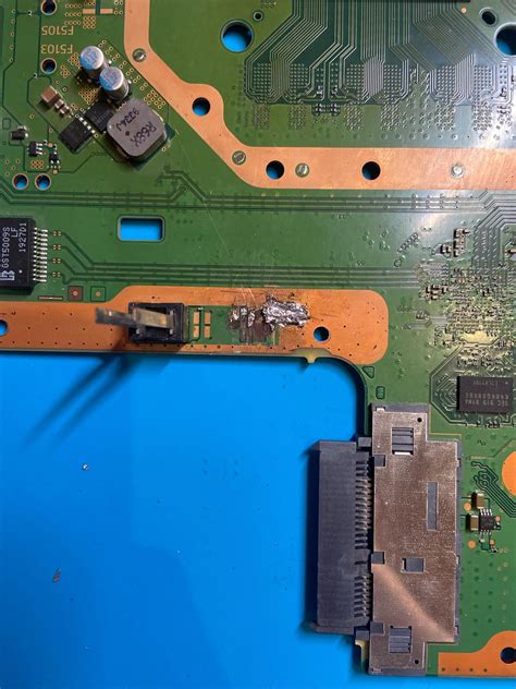 Ps4 Pro Motherboard With Power Supply Connection Ripped Off Another