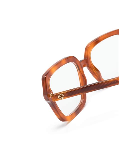 Gucci Eyewear Tortoiseshell Square Frame Glasses Farfetch