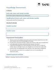 CHCCCS023 AE Kn 1of3 C Docx Pdf Knowledge Assessment Criteria Unit