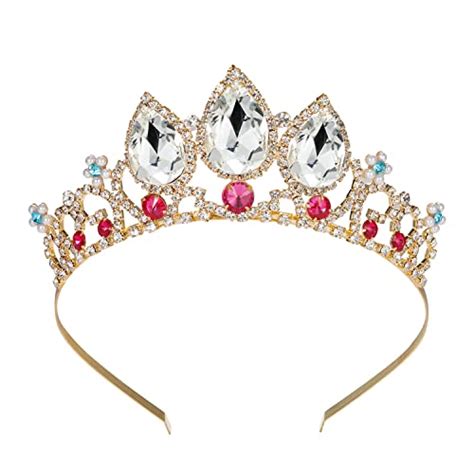 SWEETV Diadème de princesse en cristal pour fille pour fête d