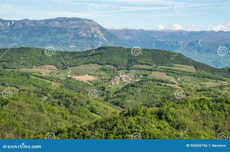 Scenic View On Karst Region Landscape In Slovenia Stock Photo Image