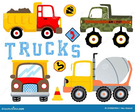 Trucks Cartoon Vector Models Collection | CartoonDealer.com #81095217