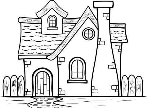 Cute house Illustration isolated on white background Coloring Page for ...