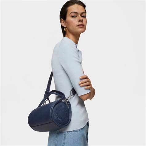 Bolso Duffle Peque O De Piel Azul Marino Tous Miranda Tous