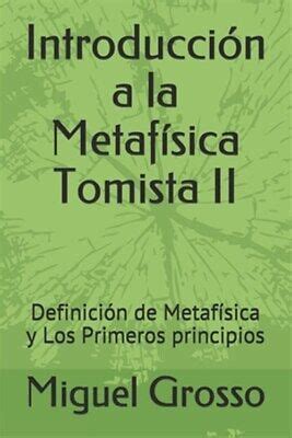 Introducci N A La Metaf Sica Tomista Ii Definici N De Metaf Sica Y Los