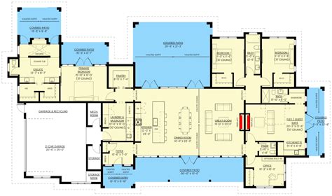 4 Bed New American Ranch Plan With Private Primary Bedroom 2933 Sq Ft