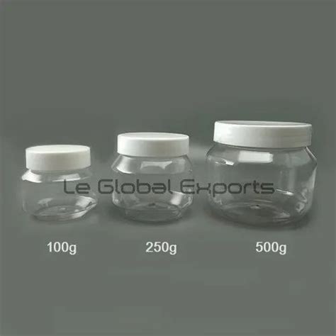 Transparent Round Pet Gel Jar For Personal Care Capacity 100g 250g