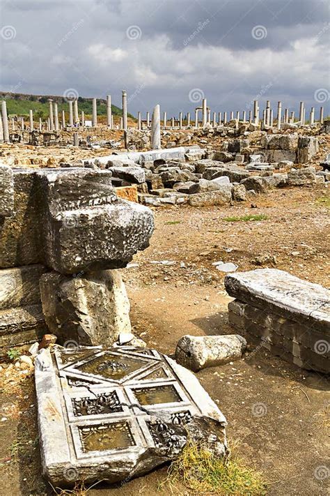 Ruins Of The Roman City Perge In Antalya Turkey Stock Photo Image Of