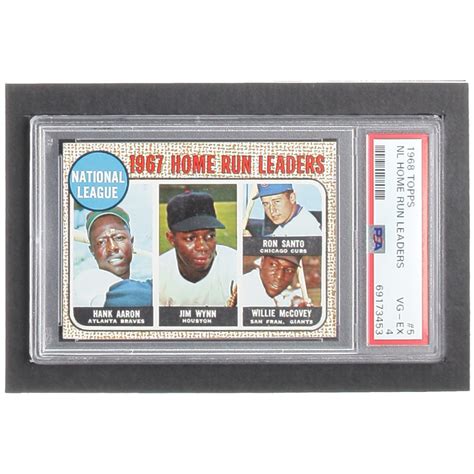 Hank Aaron Jim Wynn Ron Santo Willie McCovey 1968 Topps 5 NL