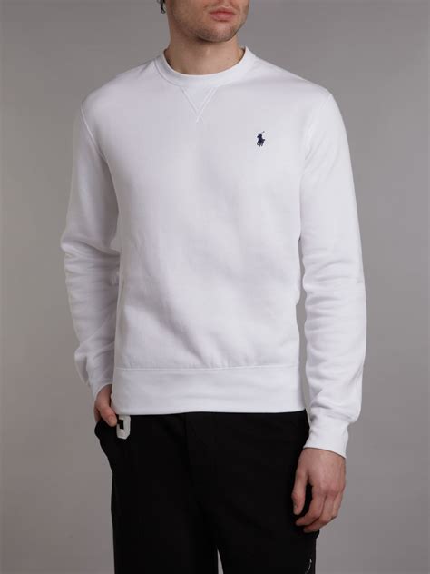 Polo ralph lauren Crew Neck Sweater in White for Men | Lyst