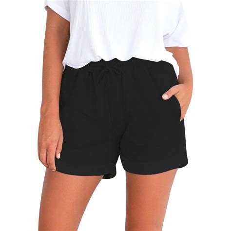 Casual Holiday Shorts Women Summer Lace Up High Waist Pocket Shorts