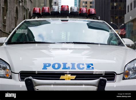 Front View Closeup Of New York City Police Car For Editorial Use Only